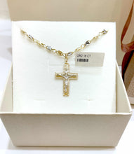 Load image into Gallery viewer, 384 18KT Gold Two-tone men&#39;s cross
