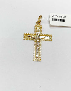 384 18KT Gold Two-tone men's cross
