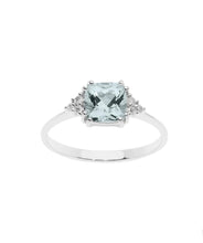 Load image into Gallery viewer, ANQ 308 Comete Women&#39;s ring in white gold with aquamarine and diamonds
