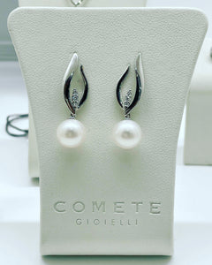 Orecchini da donna Comete in oro e diamanti con perle coltivate ORP 593