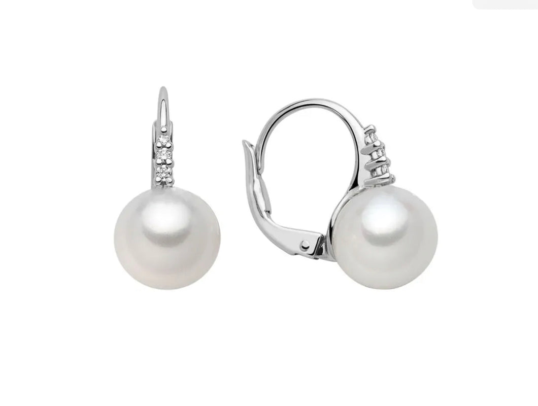 Orecchini In Oro Bianco Da Donna Miluna con Perla 8,5-9 mm PER2543