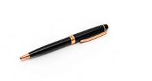 Load image into Gallery viewer, RS5815/BRG ROSENTHAL matte black pen with rosé rollerball finish
